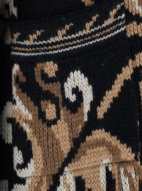 Etro Women Black Cardigan With All-Over Embroidery And V-Neck In Wool For Women
