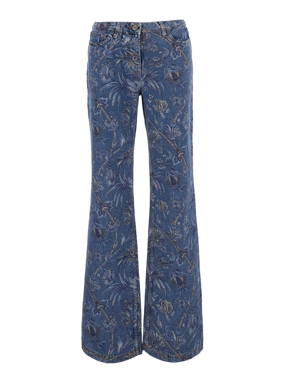 ETRO Etro Women Multicolor Flared Jeans With All-Over Print In Denim For Women