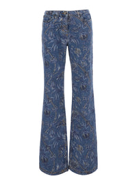 ETRO Etro Women Multicolor Flared Jeans With All-Over Print In Denim For Women