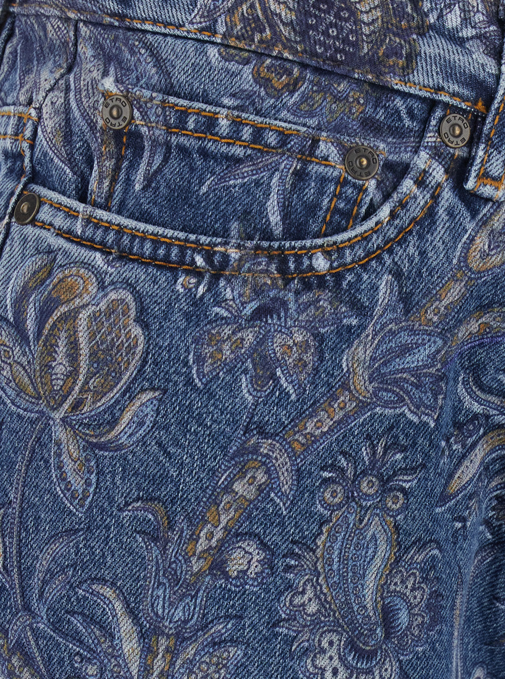 ETRO Etro Women Multicolor Flared Jeans With All-Over Print In Denim For Women