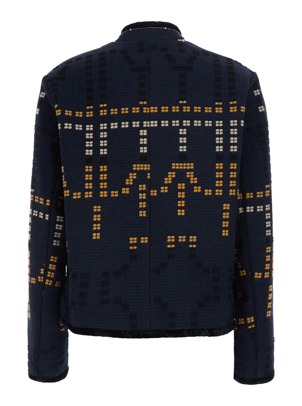 Forte_Forte Women 'Samarcanda' Black Jacket With Geometric Embroidery With Beads In Blend Cotton For Women