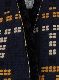 Forte_Forte Women 'Samarcanda' Black Jacket With Geometric Embroidery With Beads In Blend Cotton For Women