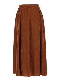 Forte_Forte Women Brown Pleated Long Skirt In Corduroy For Women