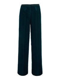 Forte_Forte Women Blue High-Waisted Pants With Two Side Pockets In Corduroy For Women