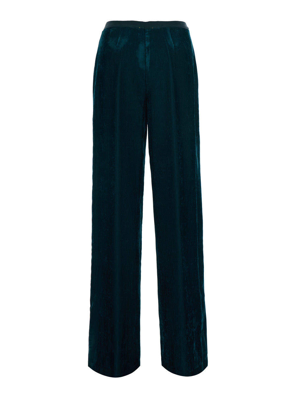 Forte_Forte Women Blue High-Waisted Pants With Two Side Pockets In Corduroy For Women