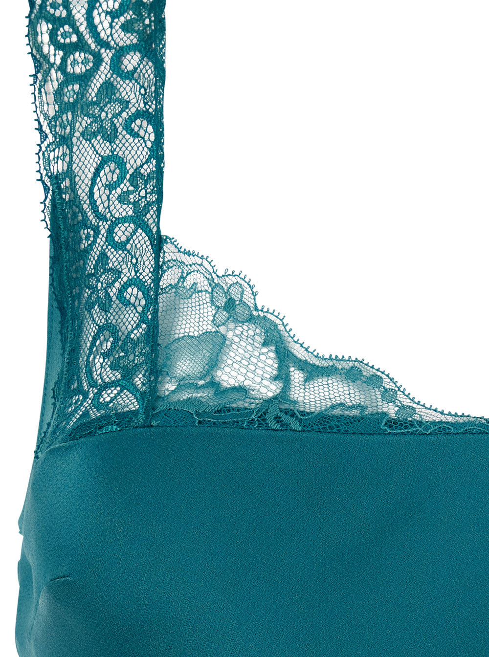 Forte_Forte Women Blue Long Dress With Fixed Straps And Lace Detail On Straps And Neck In Blend Viscose For Women
