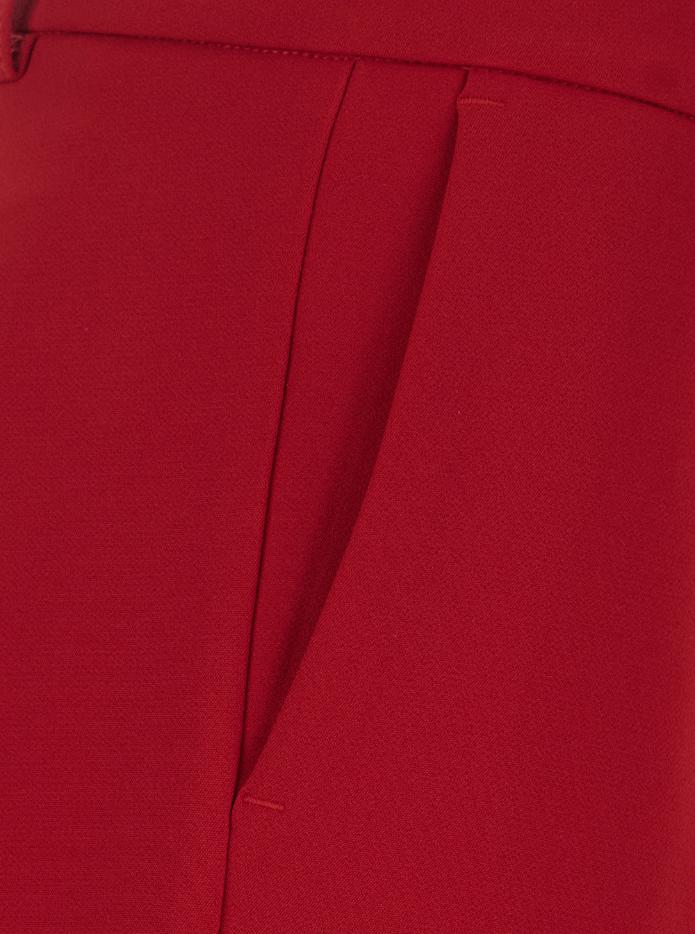 Leplain Women Red High-Waisted Pants With Two Welt Pockets On The Back In Fabric For Women