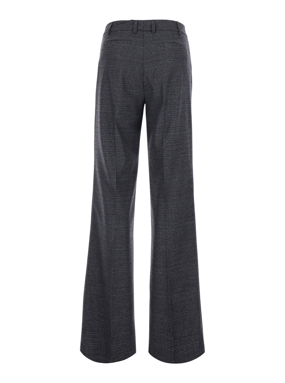 Leplain Women Grey Pants With Check Motif All-Over In Fabric For Women
