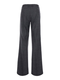 Leplain Women Grey Pants With Check Motif All-Over In Fabric For Women