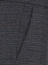Leplain Women Grey Pants With Check Motif All-Over In Fabric For Women