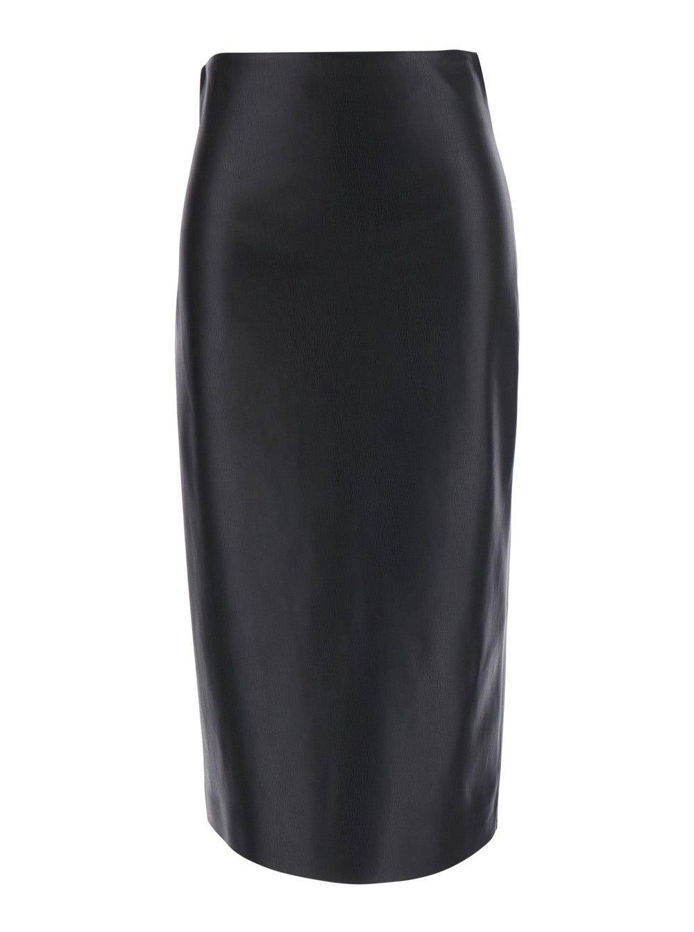 Leplain Women Black Skirt With Zip Closure At The Back In Ecoleather For Women