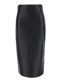 Leplain Women Black Skirt With Zip Closure At The Back In Ecoleather For Women
