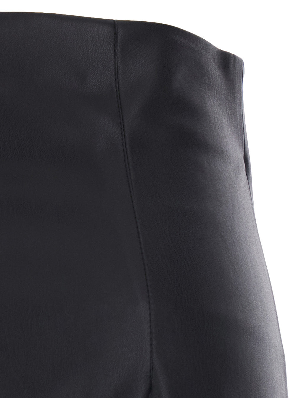 Leplain Women Black Skirt With Zip Closure At The Back In Ecoleather For Women