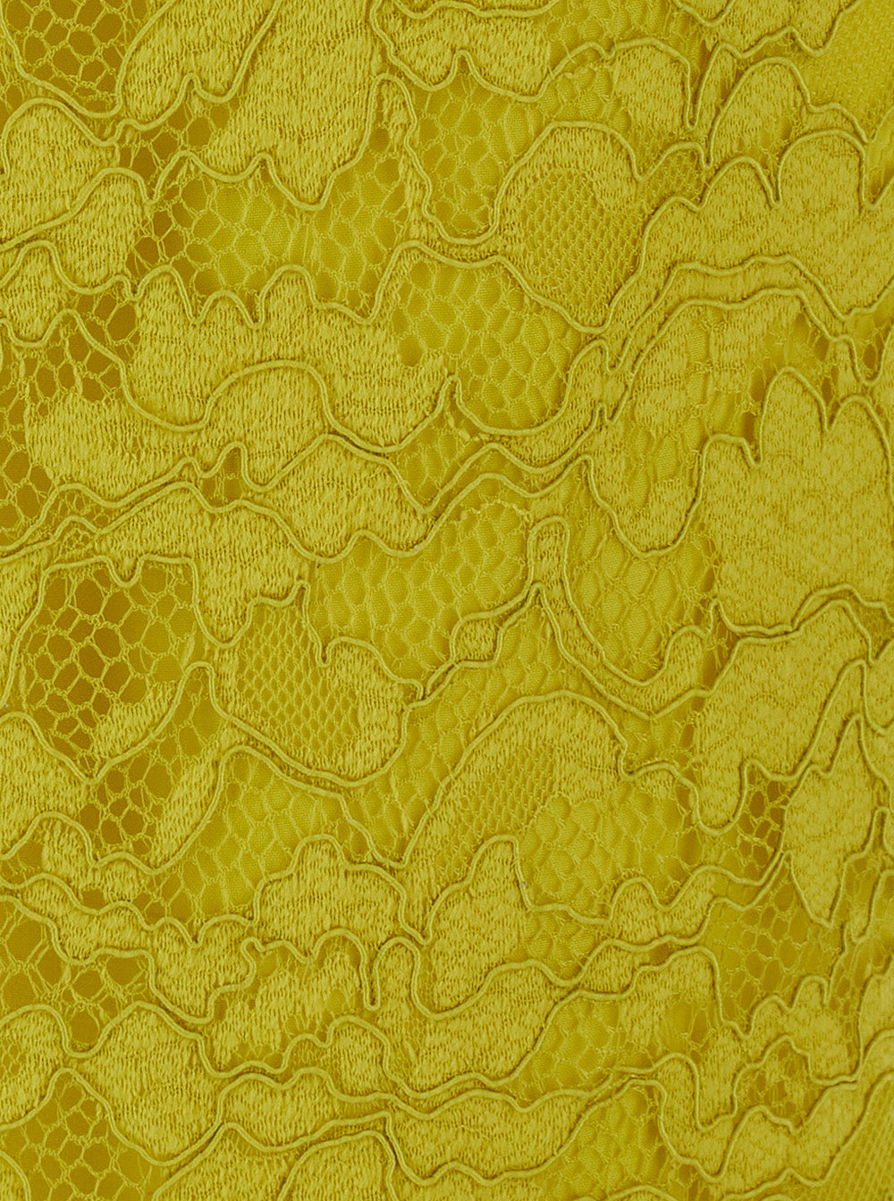 Leplain Women Yellow Pencil Skirt With Lace Embroidery In Fabric For Wonen