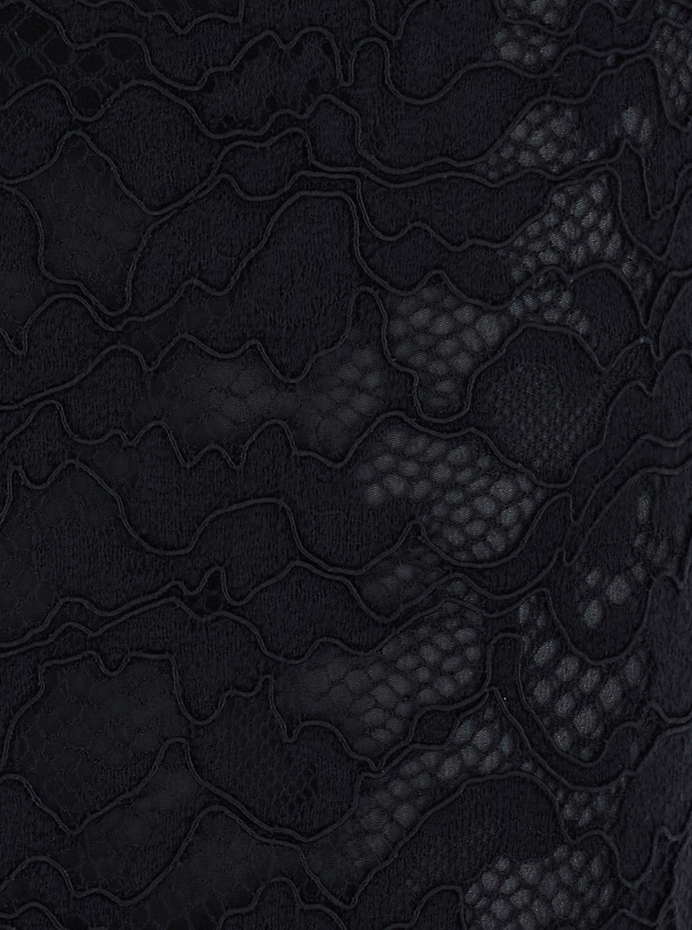 Leplain Women Black Pencil Skirt With All-Over Lace Embroidery In Fabric For Women