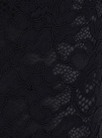 Leplain Women Black Pencil Skirt With All-Over Lace Embroidery In Fabric For Women