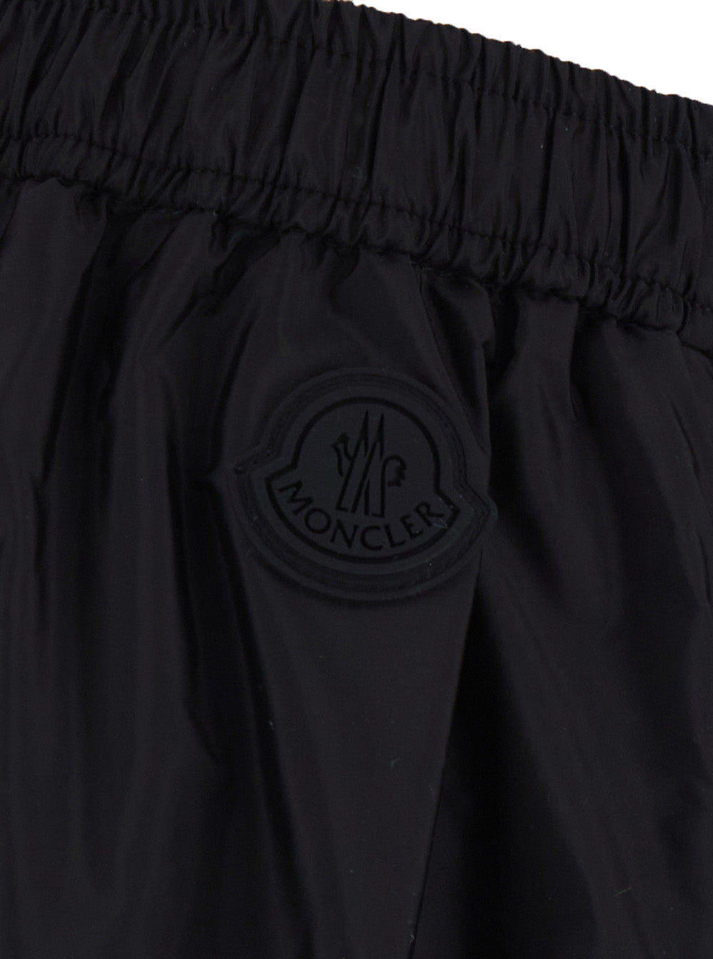 Moncler Women Black Midi Skirt With Tone-On-Tone Logo Patch And