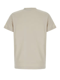 MONCLER Moncler Women White Crew Neck T-Shirt With Logo Lettering On The Front And Logo Patch On The Sleeve In Cotton For Women