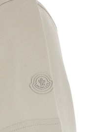 MONCLER Moncler Women White Crew Neck T-Shirt With Logo Lettering On The Front And Logo Patch On The Sleeve In Cotton For Women
