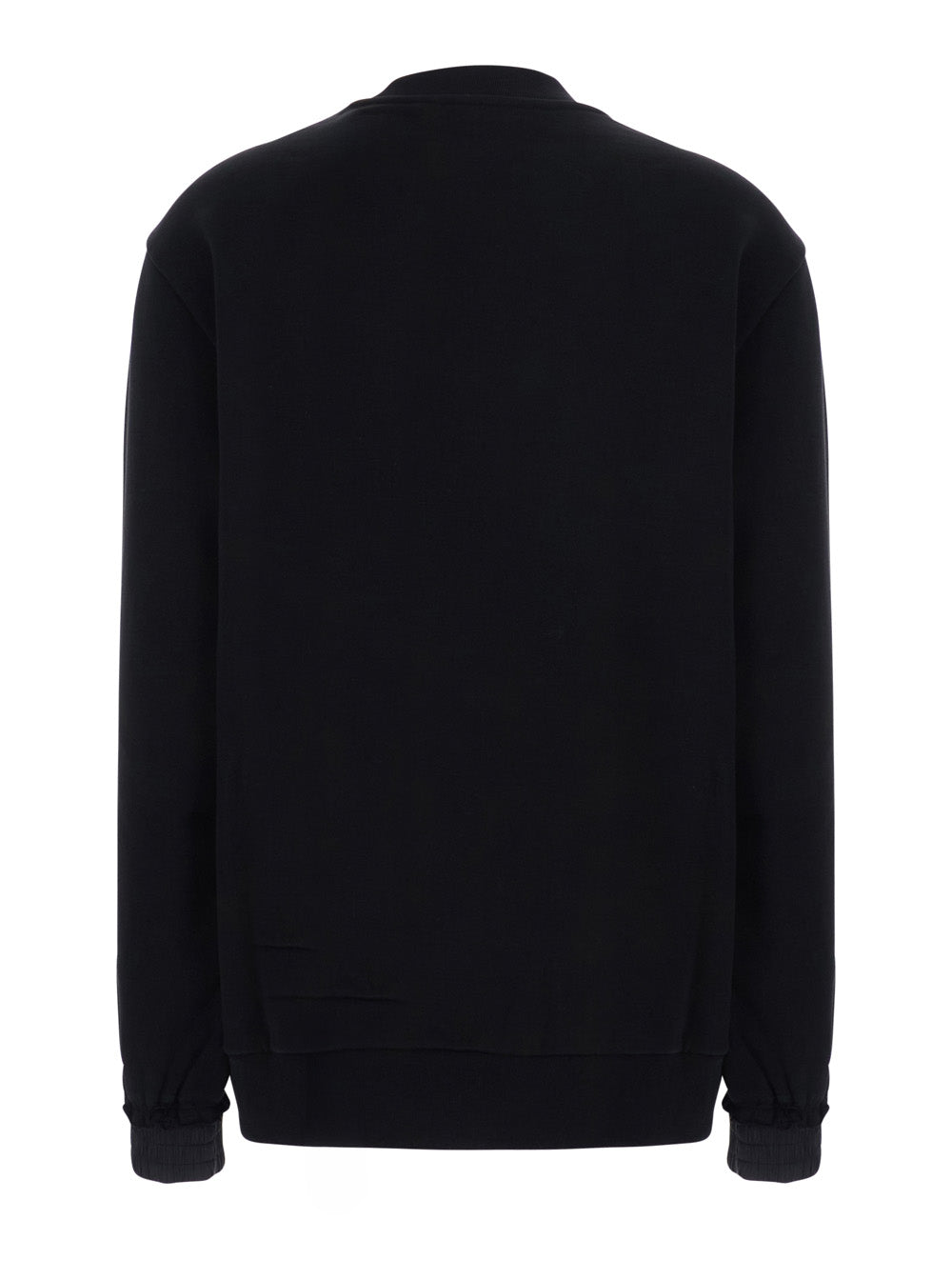 MONCLER Moncler Women Black Crewneck Sweatshirt With Logo Lettering And Logo Patch On The Sleeve In Cotton For Women