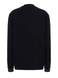 MONCLER Moncler Women Black Crewneck Sweatshirt With Logo Lettering And Logo Patch On The Sleeve In Cotton For Women
