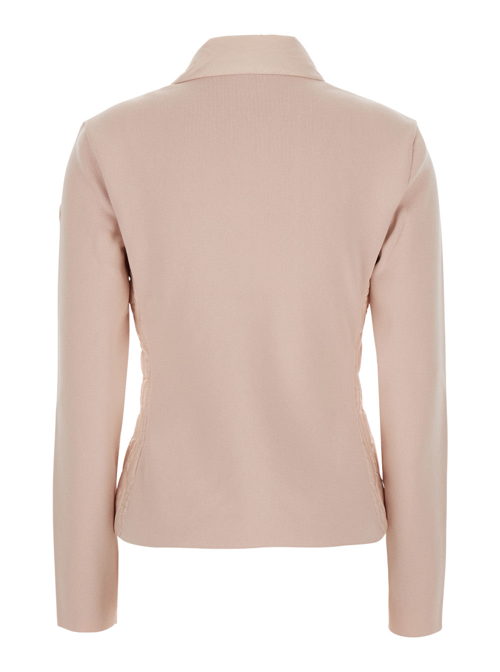 MONCLER Moncler Women Pink Cardigan With Quilted Design On The Front And Logo Patch On The Sleeve In Tech Fabric For Women