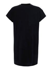 Rick Owens Men 'Jumbo' Black T-Shirt With Ribbed Crew Neck And Dropped Shoulders In Cotton For Men