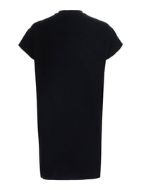 Rick Owens Men 'Jumbo' Black T-Shirt With Ribbed Crew Neck And Dropped Shoulders In Cotton For Men