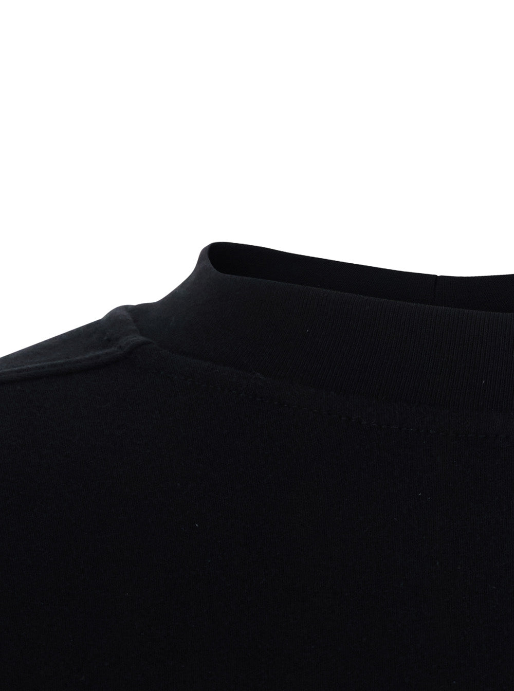 Rick Owens Men 'Jumbo' Black T-Shirt With Ribbed Crew Neck And Dropped Shoulders In Cotton For Men