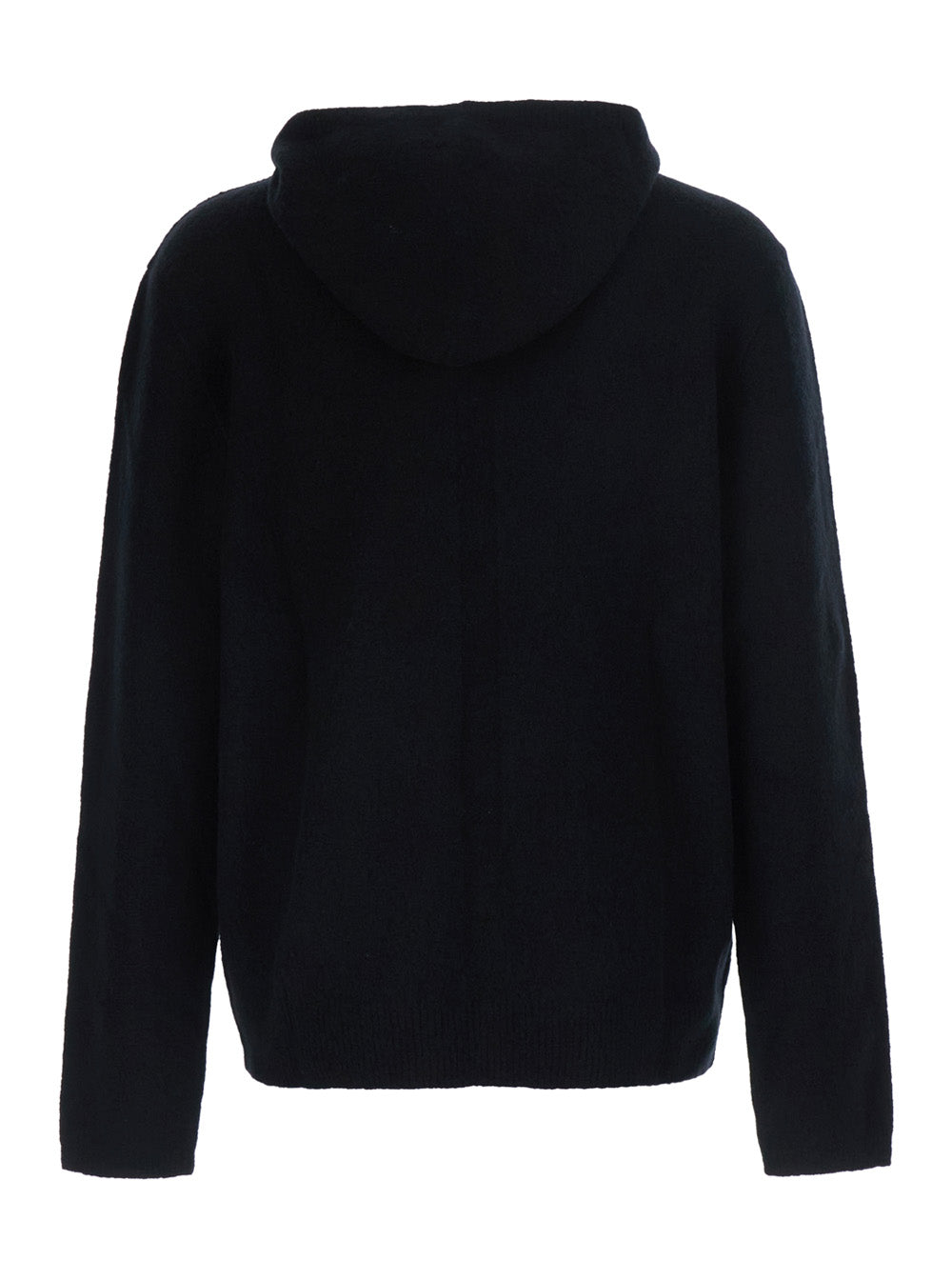 Rick Owens Men Black Hooded Sweatshirt With Fixed Hood And Front Zip Closure In Cotton For Men