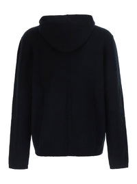 Rick Owens Men Black Hooded Sweatshirt With Fixed Hood And Front Zip Closure In Cotton For Men