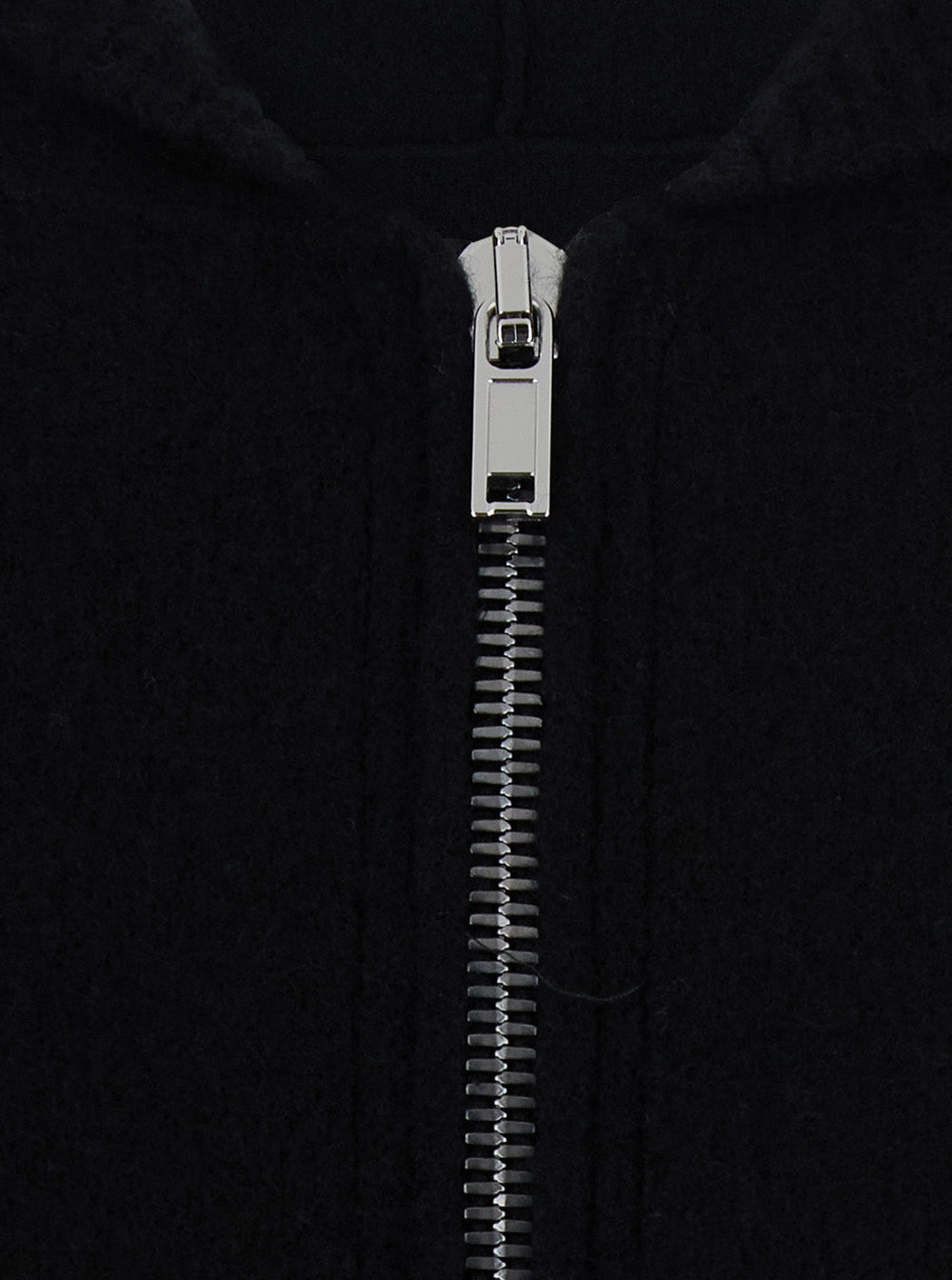 Rick Owens Men Black Hooded Sweatshirt With Fixed Hood And Front Zip Closure In Cotton For Men