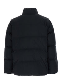 Saint Laurent Men Black Down Jacket With High Collar And Long Sleeves In Tech Fabric For Men