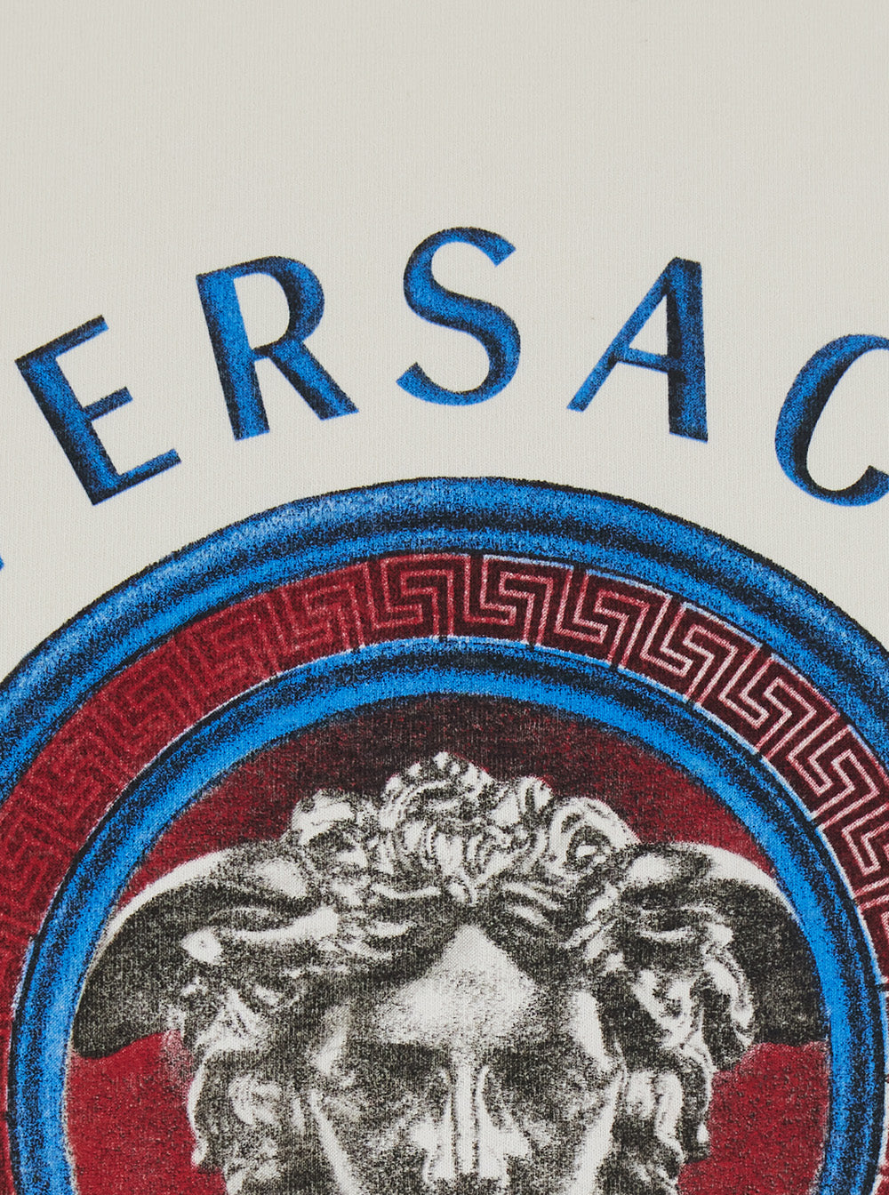 Versace Men Multicolor Crew Neck T-Shirt With Logo Lettering And Medusa Embroidery On The Front In Cotton For Men