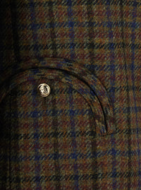 Blaze Milano Women 'Amandira' Brown Single-Breasted Jacket With Notched Revers And Check Motif All-Over In Wool For Women
