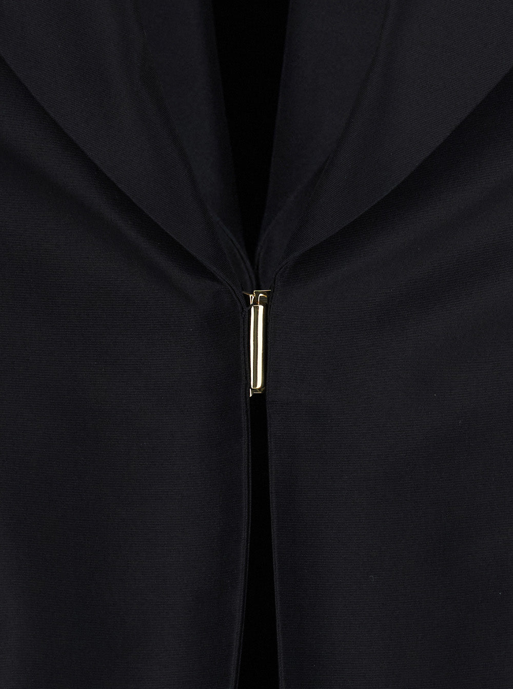 Gucci Women Black Single-Breasted Jacket With Peak Revers And Hook Closure On The Front In Silk For Women