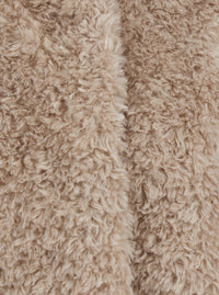 Herno Women Beige High-Neck Coat With Hidden Front Closure In Beige Ecofur For Women