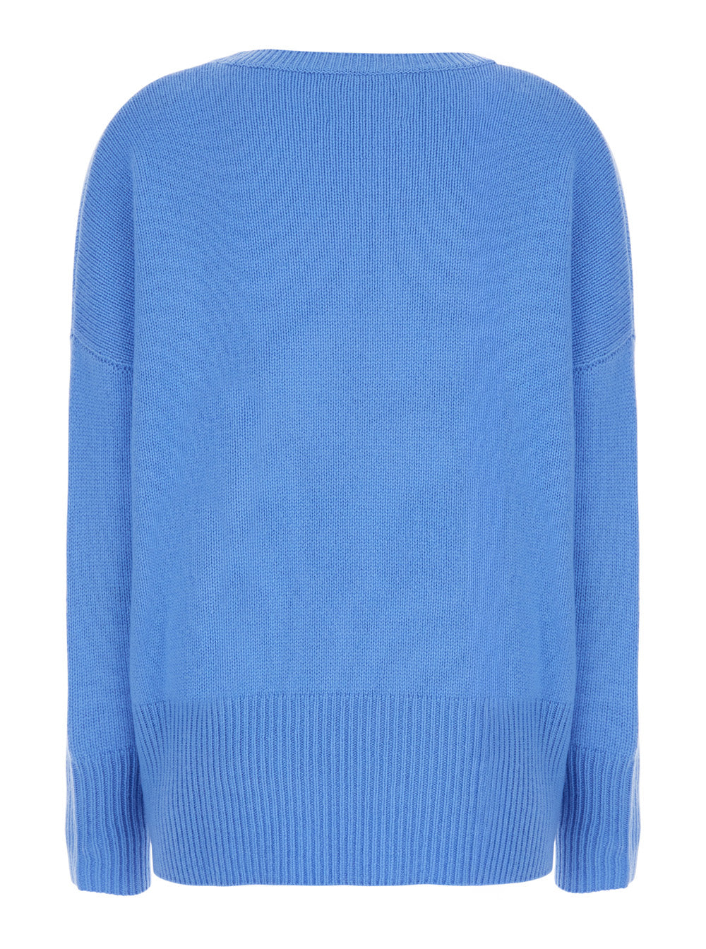 Lisa Yang Women Sweater 'Mila' Light Blue Crew Neck Sweater With Ribbed Finishes In Cashmere For Women