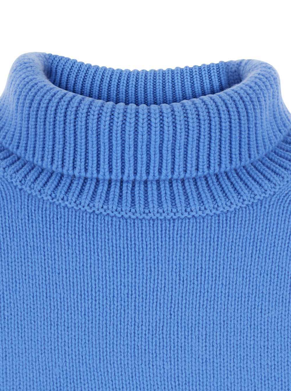 Lisa Yang Women 'Heidi' Light Blue Sweater With High Neck And Ribbed Finishes In Cashmere For Women