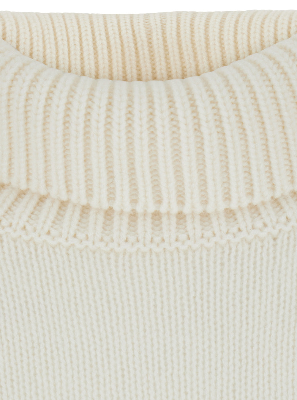 Lisa Yang Women 'Heidi' White Sweater With High Neck And Ribbed Trims In Cashmere For Women