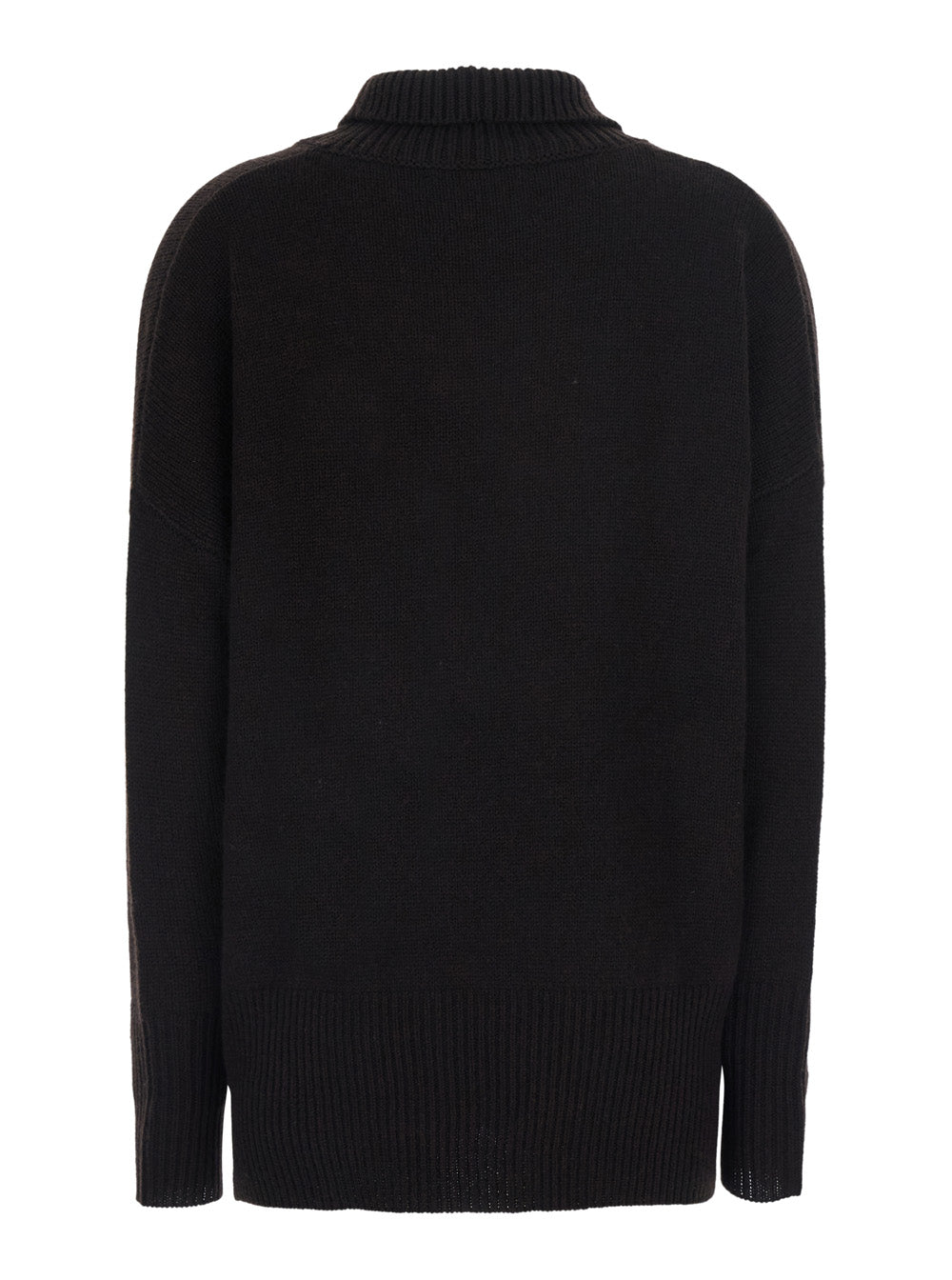 Lisa Yang Women 'Heidi' Black Sweater With High Neck And Ribbed Finishes In Cashmere For Women