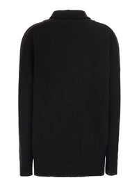 Lisa Yang Women 'Heidi' Black Sweater With High Neck And Ribbed Finishes In Cashmere For Women