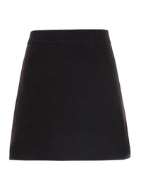 Lisa Yang Women 'Clare' Brown Skirt With Ribbed Waist In Cashmere For Women