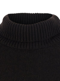 Lisa Yang Women 'Heidi' Black Sweater With High Neck And Ribbed Finishes In Cashmere For Women