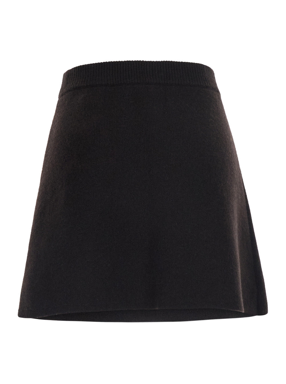 Lisa Yang Women 'Clare' Brown Skirt With Ribbed Waist In Cashmere For Women