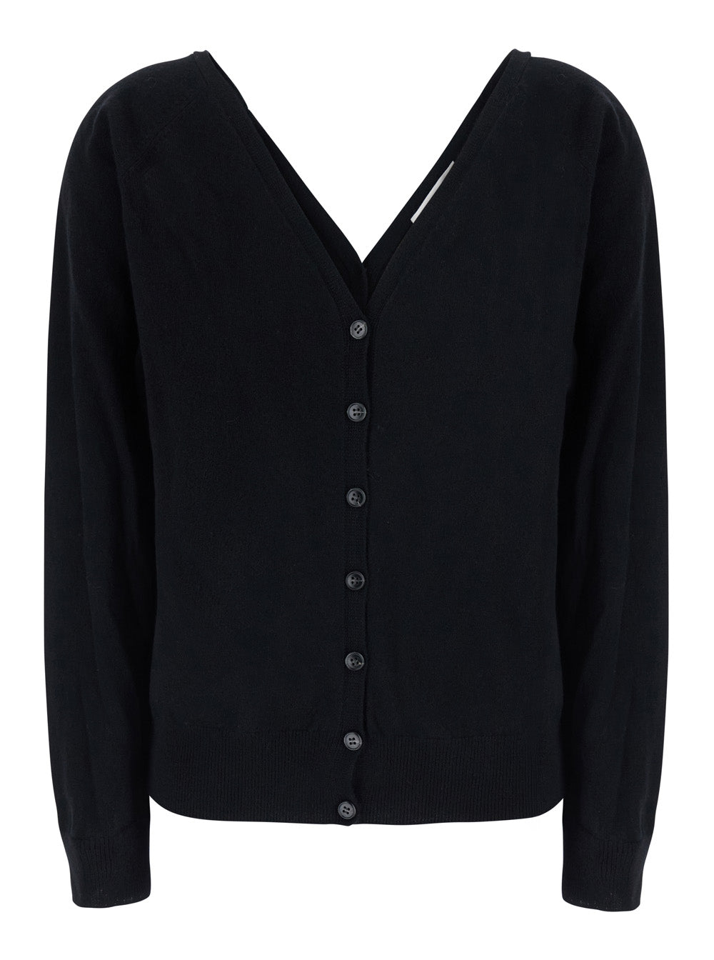 Lisa Yang Women 'Jiani' Black Cardigan With V-Neck On Front And Back In Cashmere For Women