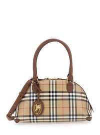 Burberry Women 'Primrose' Beige Handbag With Ekd Leather Tag And Adjustable And Removable Strap In Check Canvas For Women