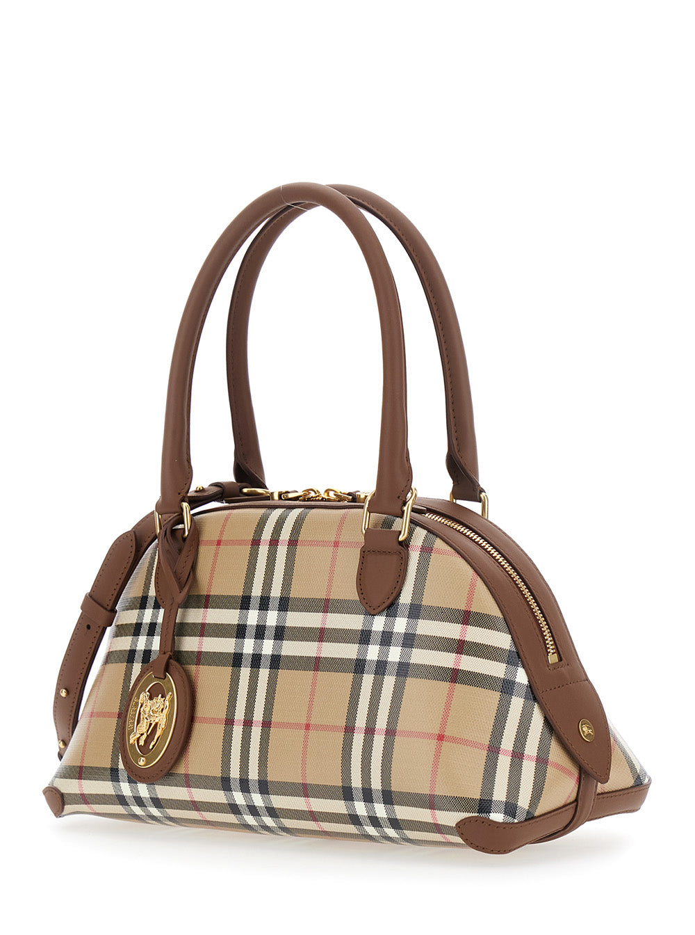Burberry Women 'Primrose' Beige Handbag With Ekd Leather Tag And Adjustable And Removable Strap In Check Canvas For Women