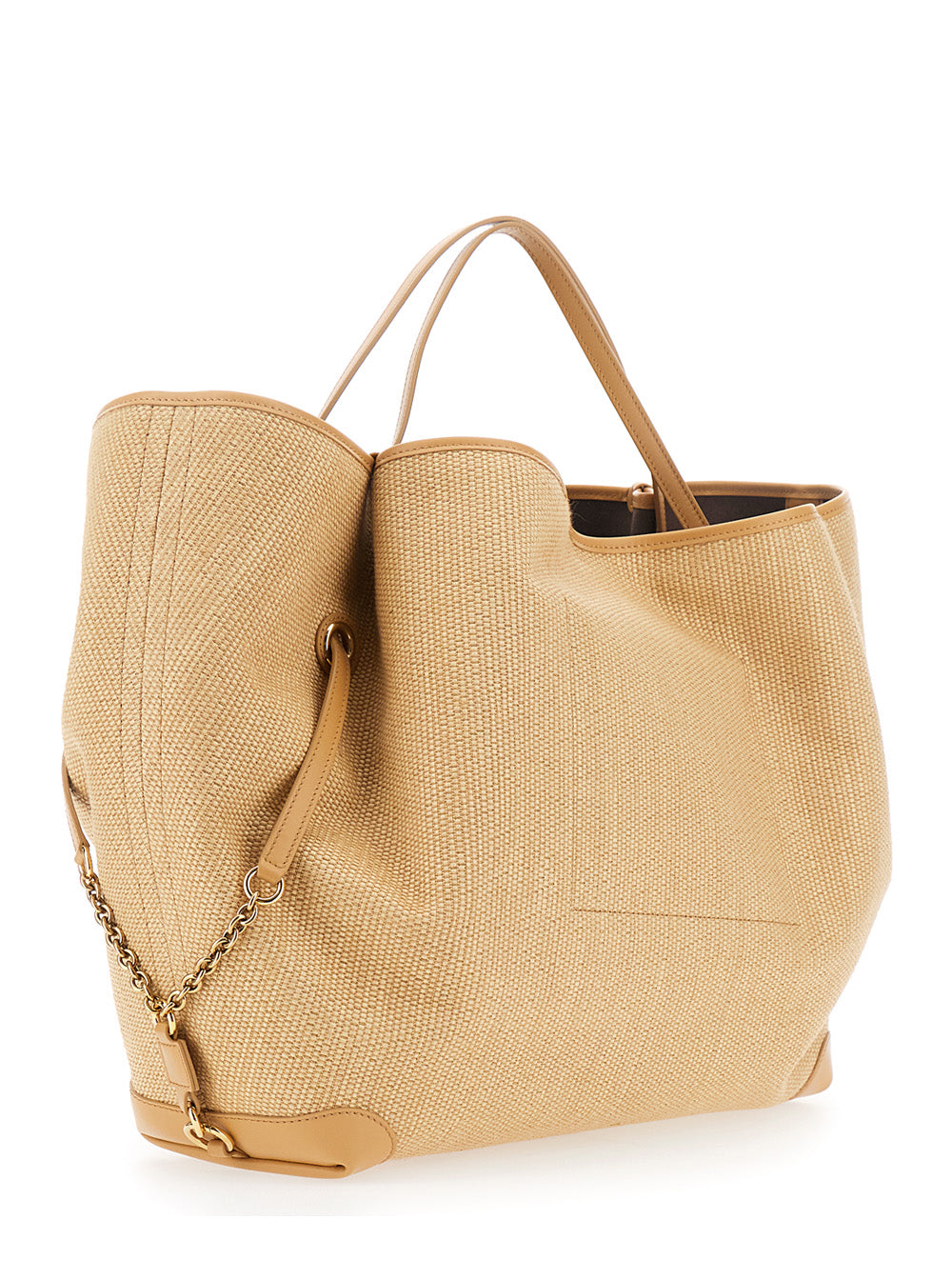 CHLOÉ Chloé Women 'Chloe Clover' Beige Tote Bag With Logo Lettering On The Front And Adjustable Chain Strap In Fabric For Women