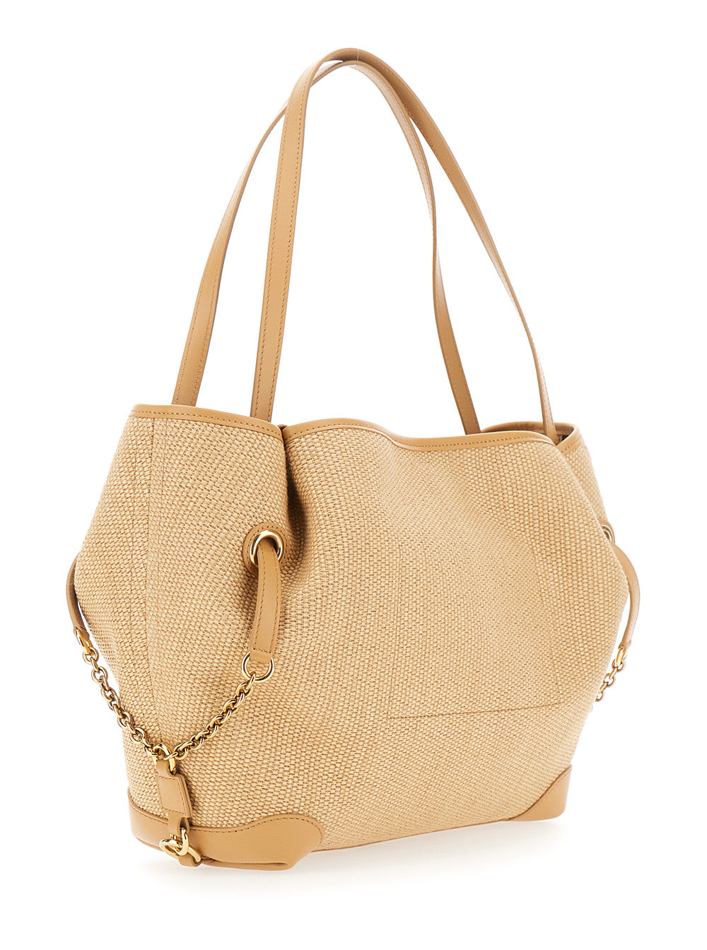 CHLOÉ Chloé Women 'Chloe Clover' Beige Tote Bag With Logo Lettering On The Front And Adjustable Chain Strap In Fabric For Women